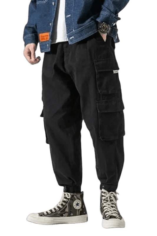 Pantalon Cargo Coréen Noir | Cargonomix