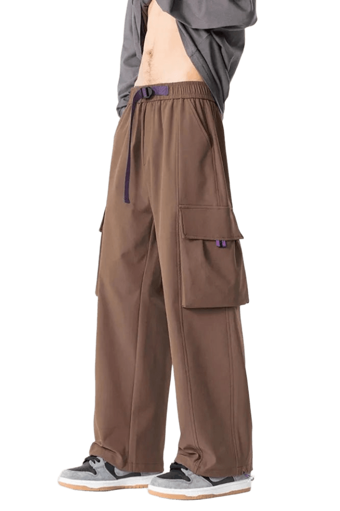Pantalon Cargo Marron avec Ceinture | Cargonomix