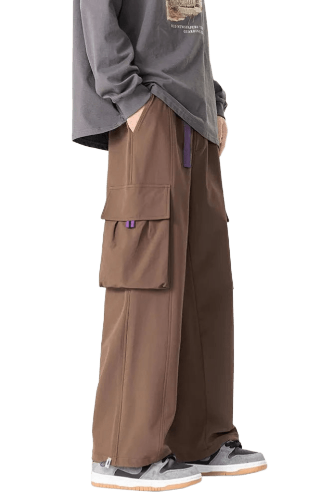 Pantalon Cargo Marron avec Ceinture | Cargonomix