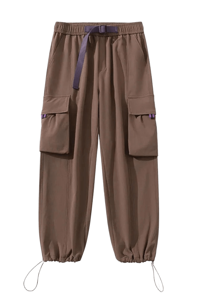 Pantalon Cargo Marron avec Ceinture | Cargonomix