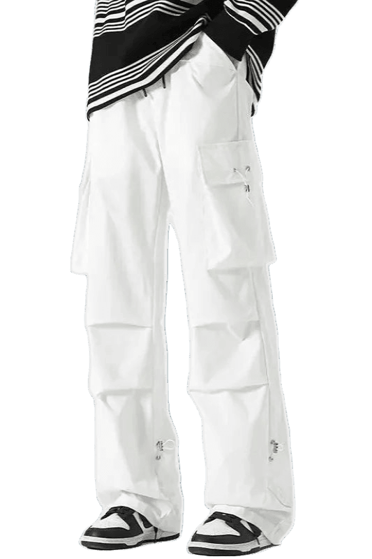Pantalon Cargo Poches Latérales Blanc | Cargonomix