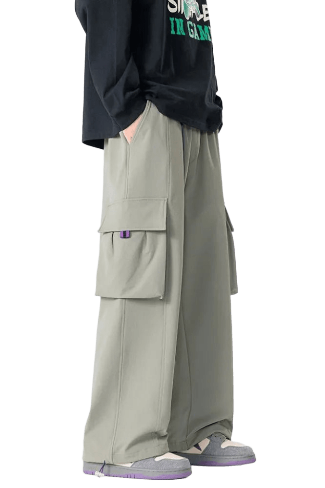 Pantalon Cargo Vert avec Ceinture | Cargonomix