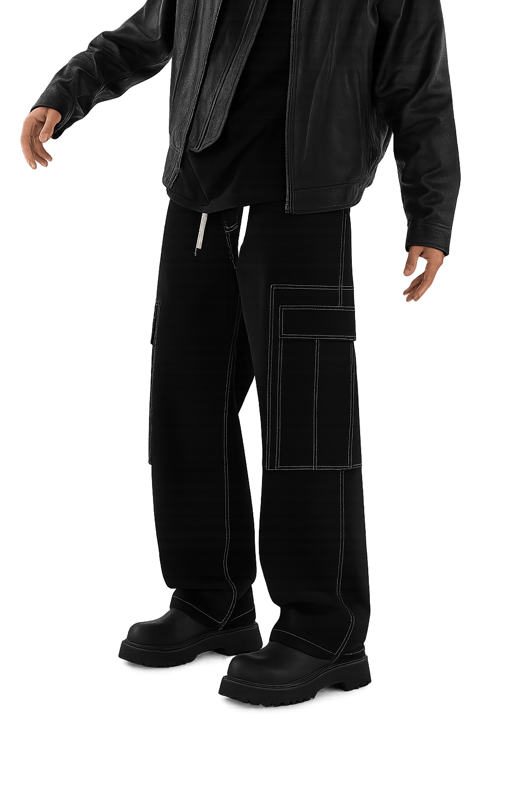 Jean Cargo Baggy Noir | Cargonomix