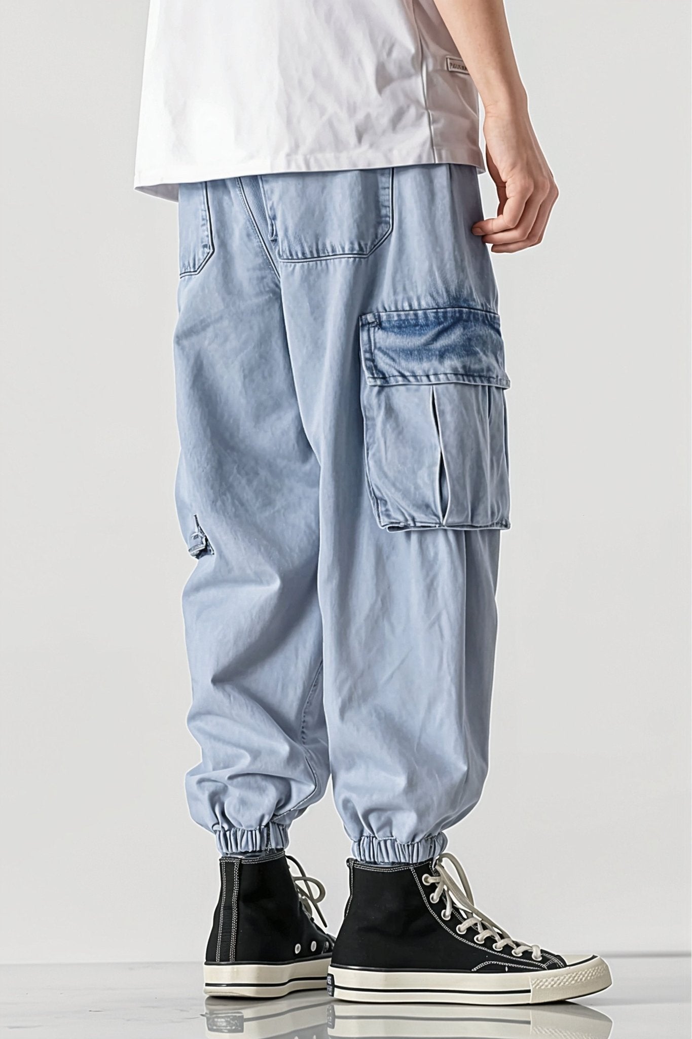 Jean Cargo Bleu Clair Style Baggy Homme - Cargonomix