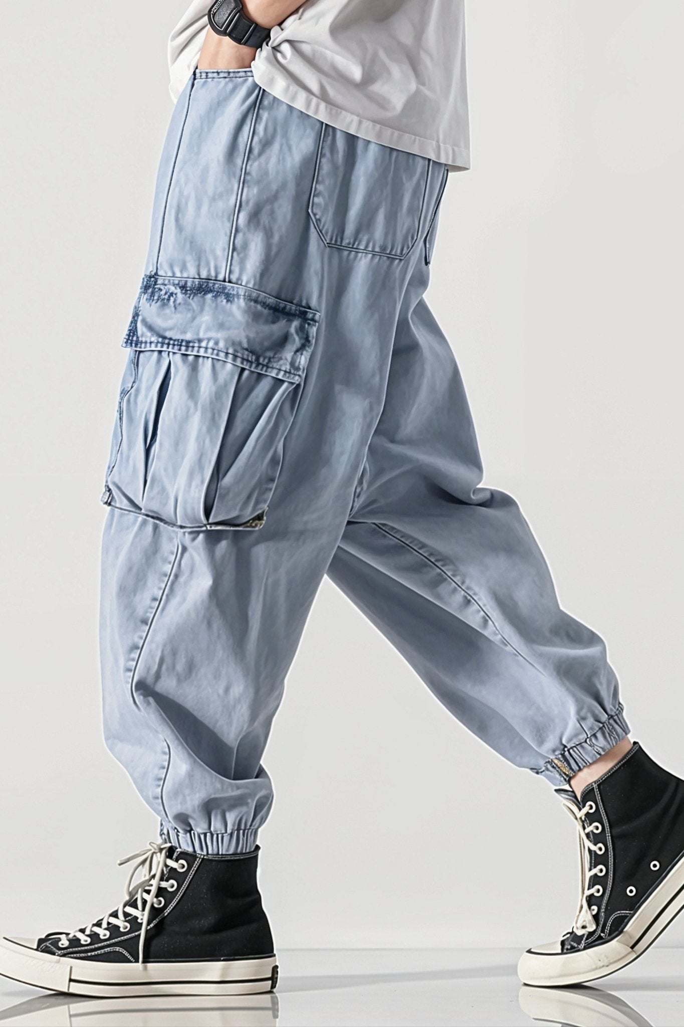 Jean Cargo Bleu Clair Style Baggy Homme - Cargonomix