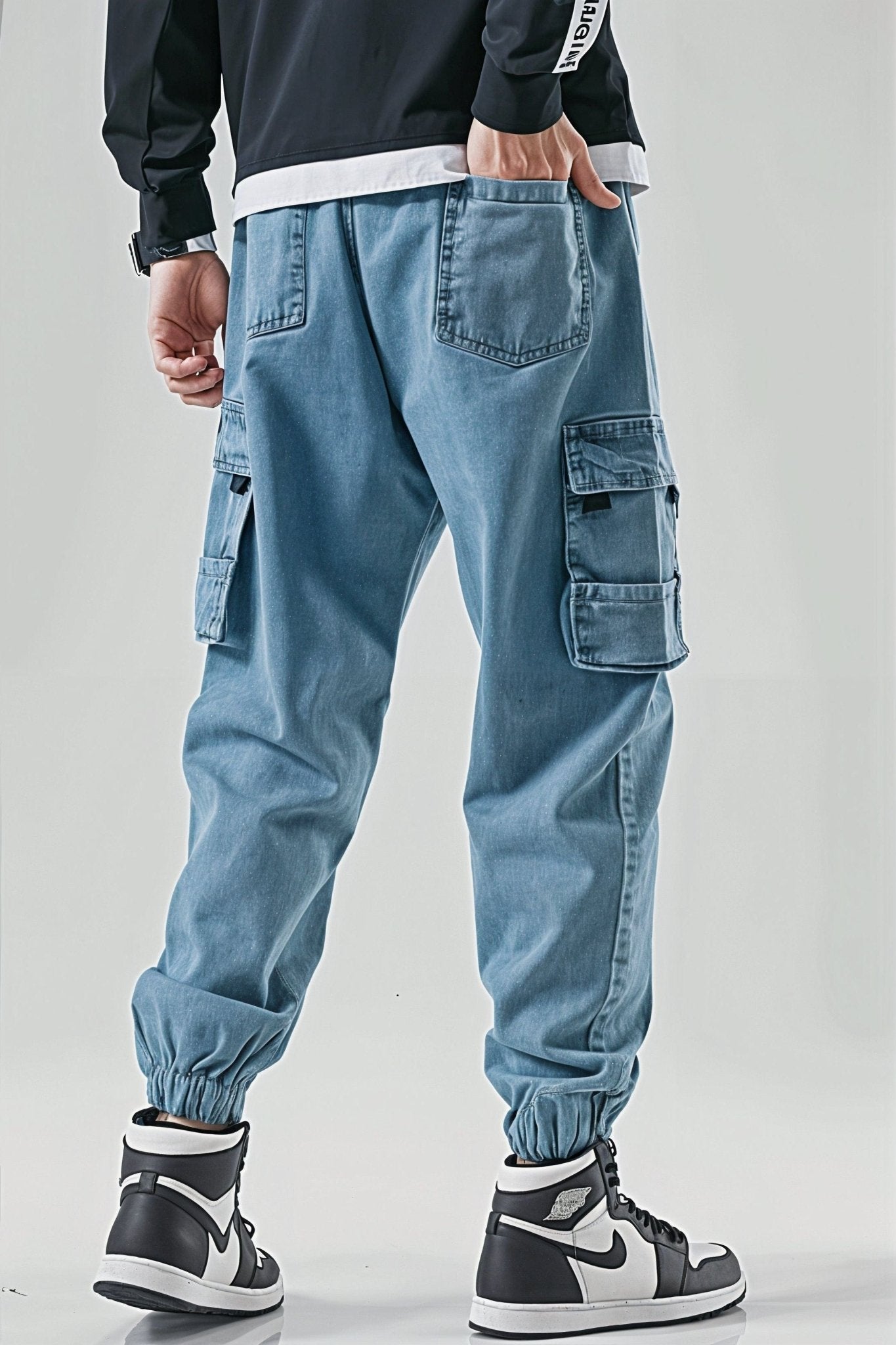 Jean Cargo Bleu Délavé Baggy Homme - Cargonomix