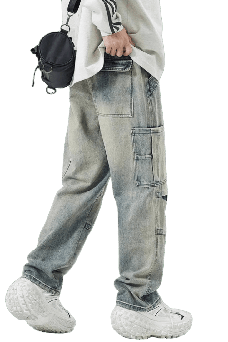 Jean Cargo Droit Bleu | Cargonomix