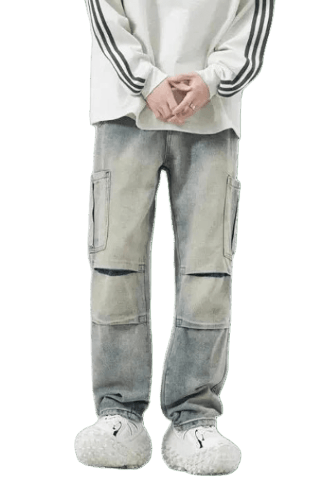 Jean Cargo Droit Bleu | Cargonomix