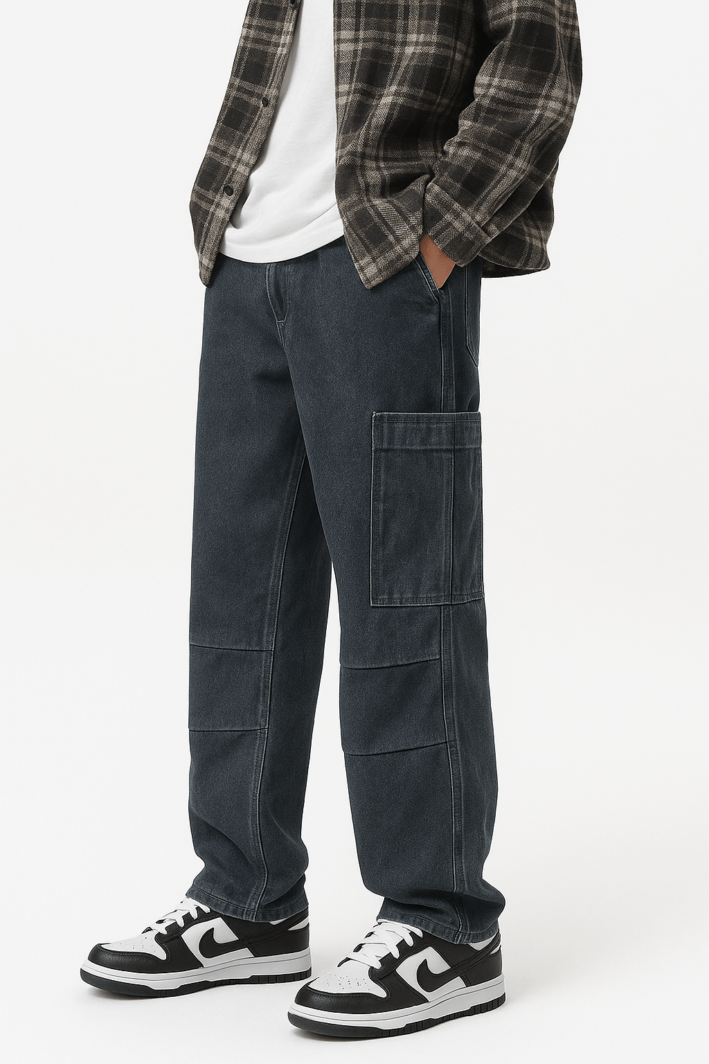 Jean Cargo Droit Bleu Marine | Cargonomix