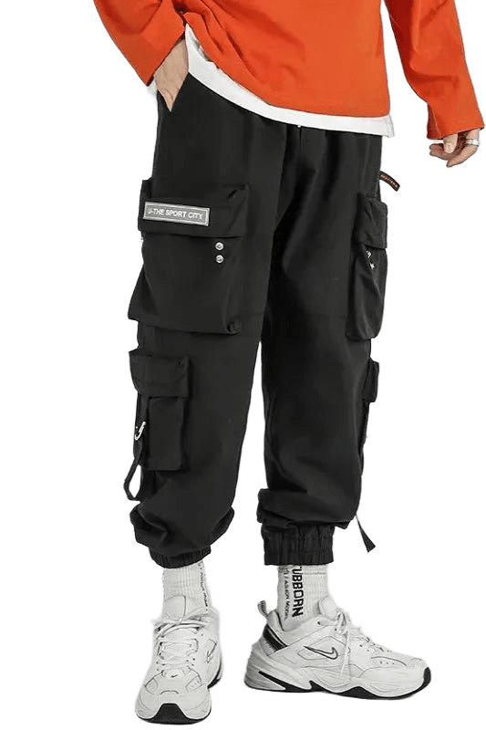 Jogging Cargo Ample Noir | Cargonomix