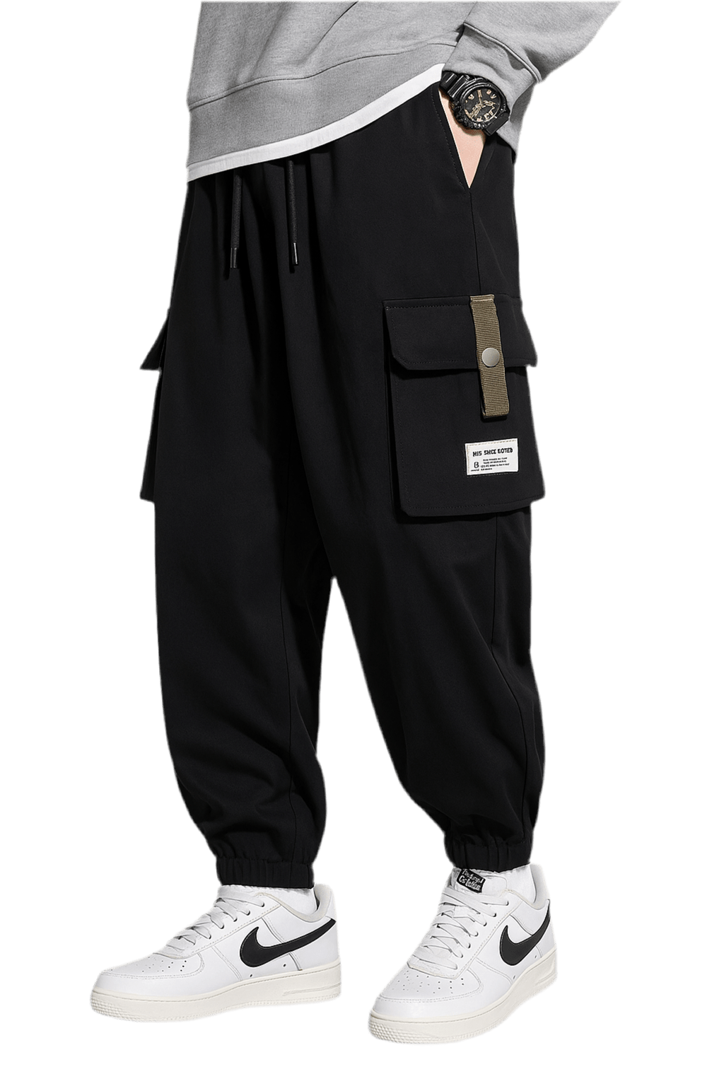 Jogging Cargo Coton Noir | Cargonomix