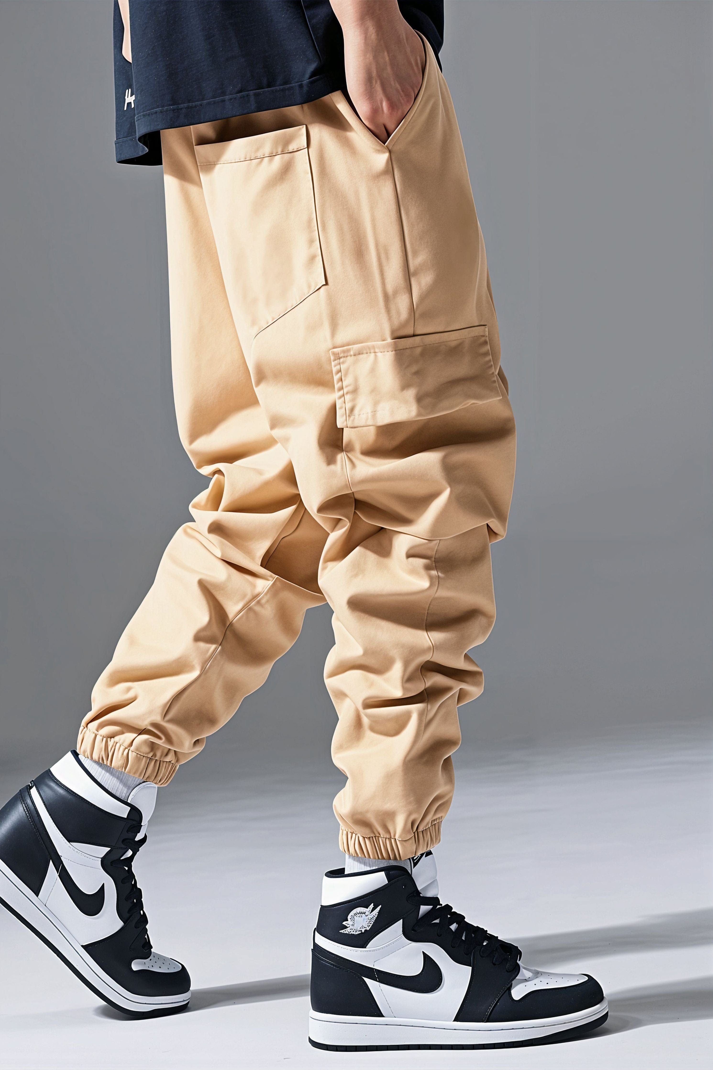 Pantalon Cargo Casual Beige Baggy Homme | Cargonomix