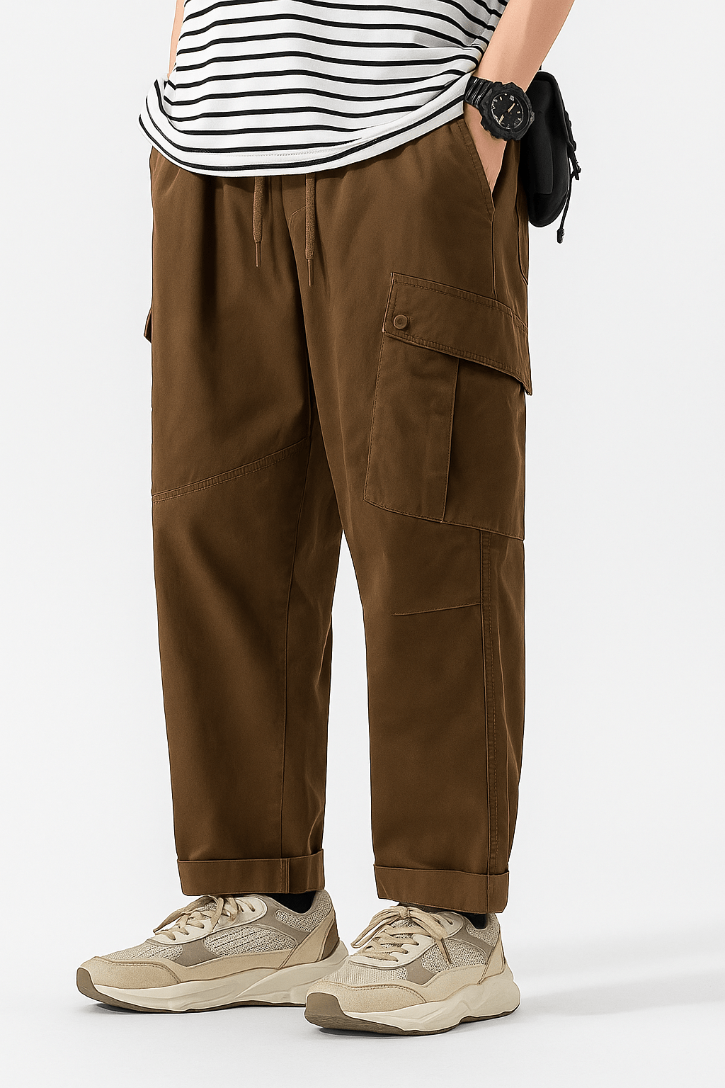 Pantalon Cargo Droit Marron | Cargonomix