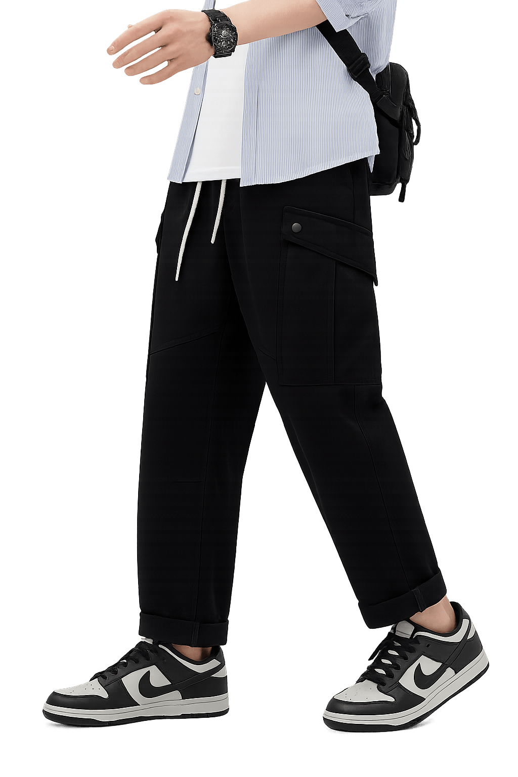 Pantalon Cargo Droit Noir | Cargonomix