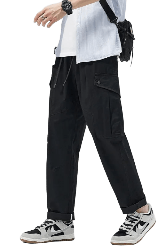 Pantalon Cargo Droit Noir | Cargonomix