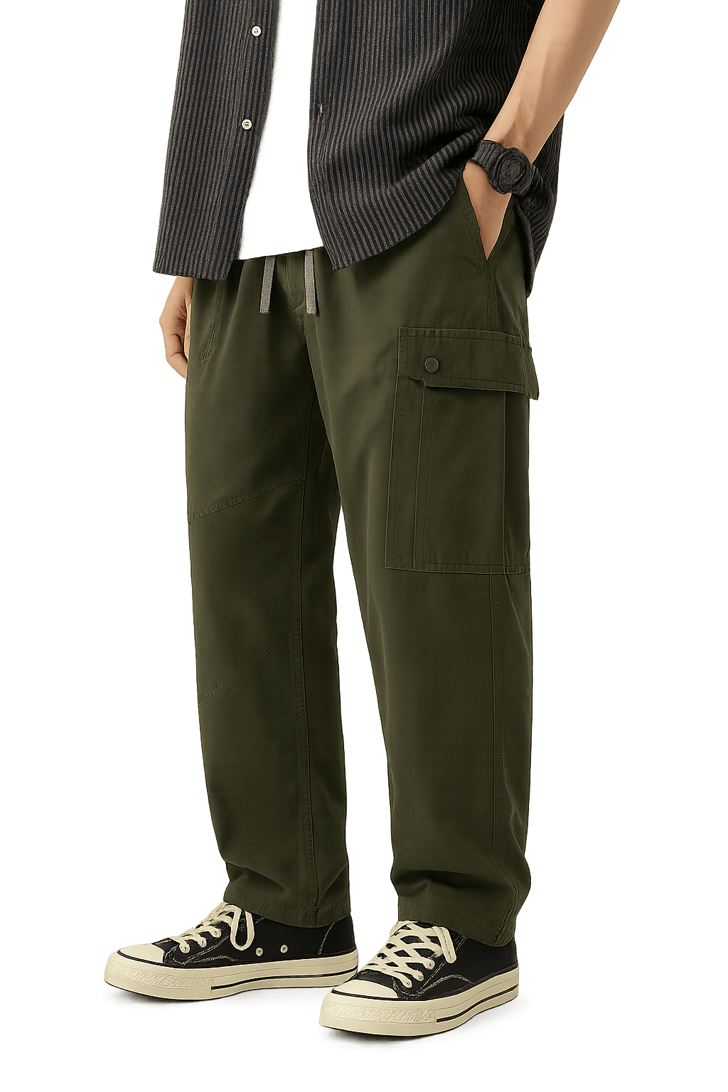 Pantalon Cargo Droit Vert | Cargonomix