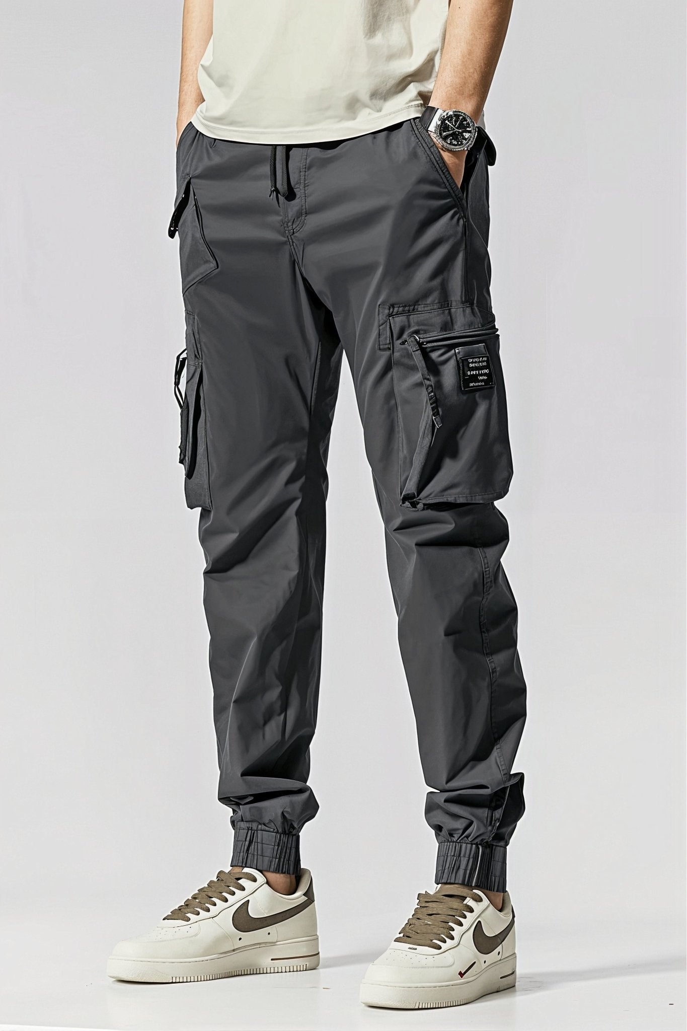 Pantalon Cargo Gris Anthracite Jogger Slim Pour Homme - Cargonomix