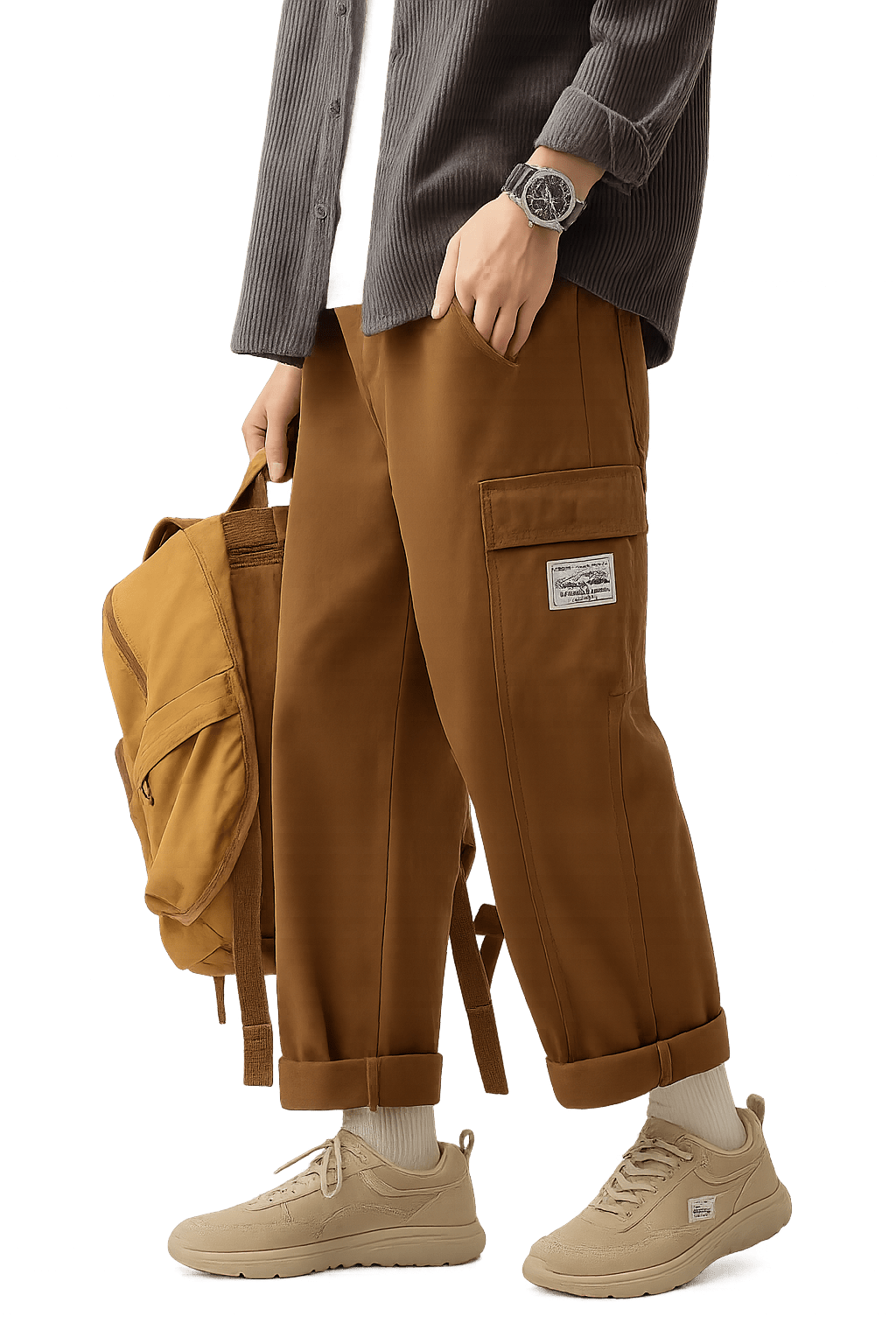 Pantalon Cargo Japonais Droit Marron | Cargonomix
