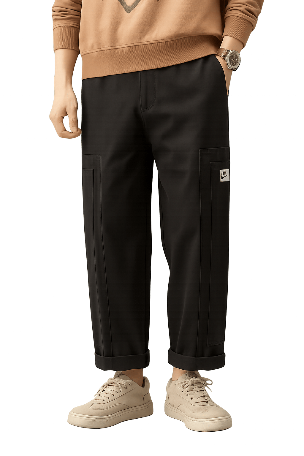 Pantalon Cargo Japonais Droit Noir | Cargonomix