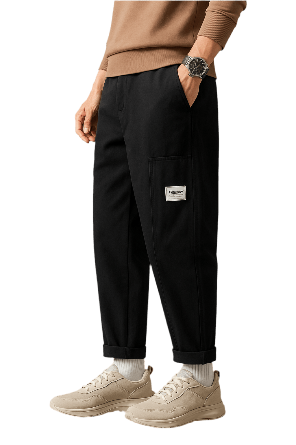 Pantalon Cargo Japonais Droit Noir | Cargonomix