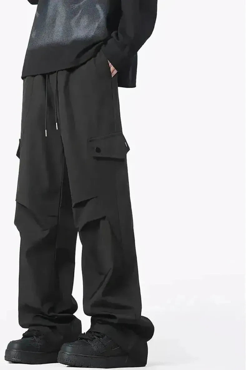 Pantalon Cargo Noir Style Urbain Large Pour Homme - Cargonomix