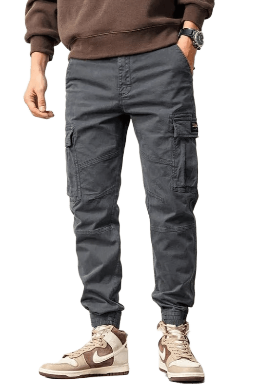 Pantalon Cargo Resserré aux Chevilles Gris | Cargonomix
