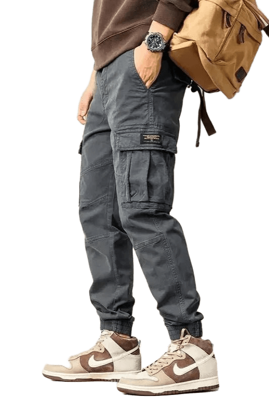 Pantalon Cargo Resserré aux Chevilles Gris | Cargonomix