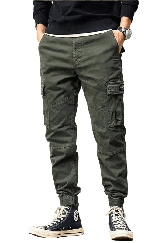 Pantalon Cargo Resserré aux Chevilles Vert | Cargonomix
