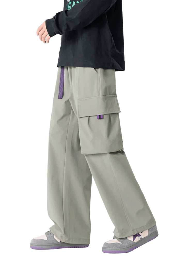 Pantalon Cargo Vert avec Ceinture | Cargonomix